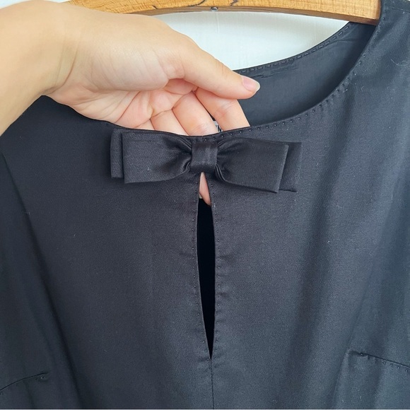 MOSCHINO Cheap & Chic • vintage black cotton dress bow sheath sleeveless retro - Picture 8 of 14